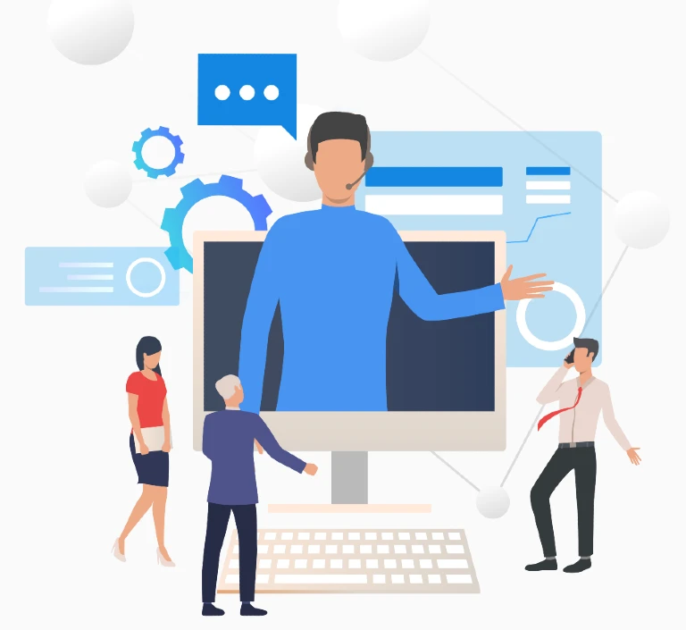 Agent giving clients peace of mind when signing up for managed WordPress maintenance and support