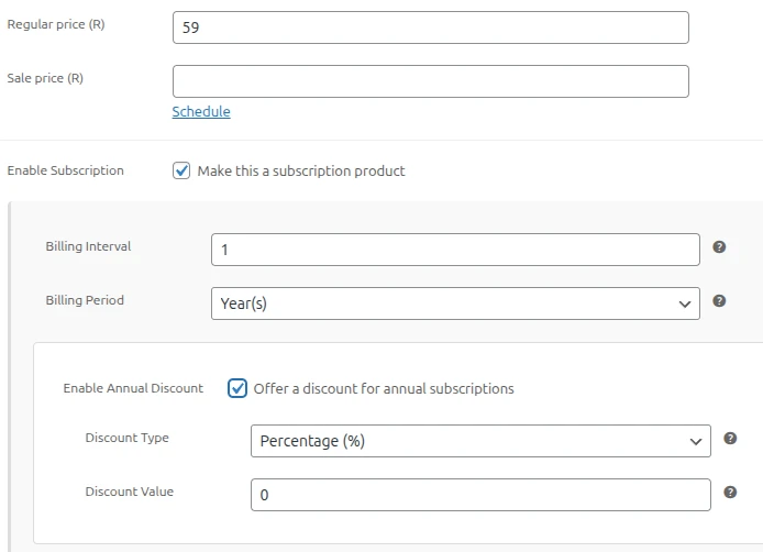 ReCurr Tutorial Select annual discount