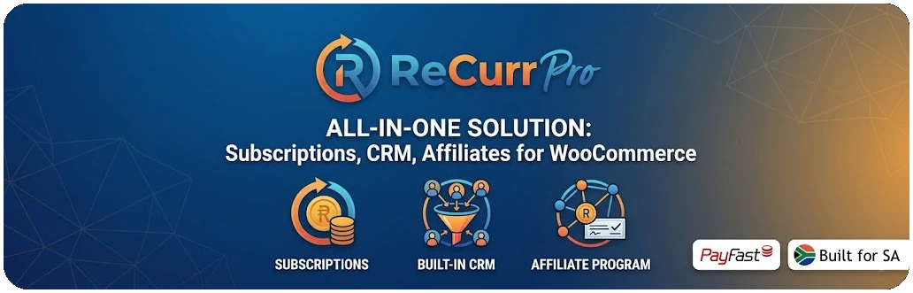 ReCurr Pro for subscription billing, CRM and affiliate programme